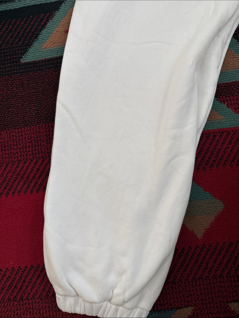 Comfort White Fleece Sweatpants with Elastic Waist - Picture 3 of 3